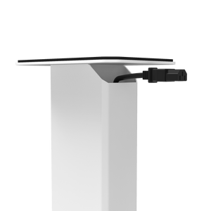 SX22W 22" Tall Fillable Speaker Stands with Isolation Feet - Pair | White