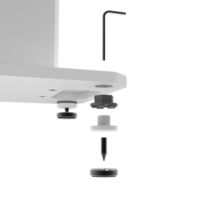 SX22W 22" Tall Fillable Speaker Stands with Isolation Feet - Pair | White