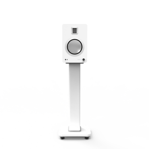 SX22W 22" Tall Fillable Speaker Stands with Isolation Feet - Pair | White