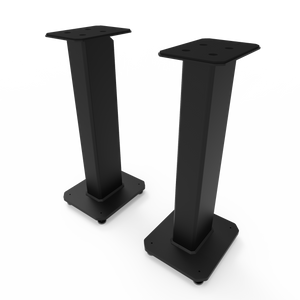 SX26 26" Tall Fillable Speaker Stands with Isolation Feet - Pair | Black