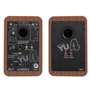 Kanto YU4 Powered Bookshelf Speakers | 140W | Bluetooth® and Phono Preamp | Pair | Walnut