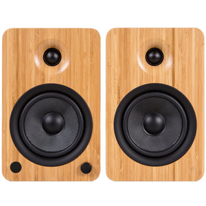 Kanto YU6 Powered Bookshelf Speakers | 200W | Bluetooth® and Phono Preamp | Pair | Bamboo