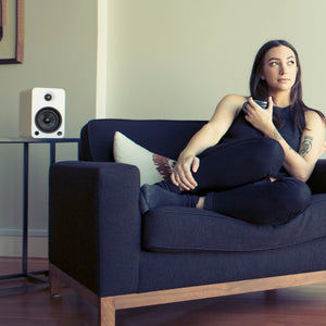 Kanto YU6 Powered Bookshelf Speakers | 200W | Bluetooth® and Phono Preamp | Pair | Matte White