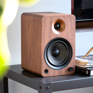 Powered Bookshelf Speakers - 200W | Bluetooth® and Phono Preamp | Pair - Walnut | Kanto YU6