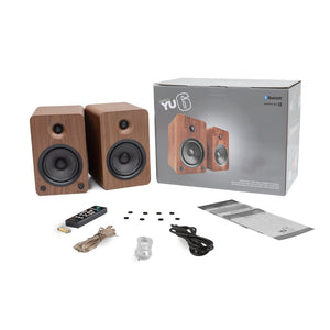 Powered Bookshelf Speakers - 200W | Bluetooth® and Phono Preamp | Pair - Walnut | Kanto YU6