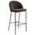Nelson Brown Fabric Barstool with Steel Black Legs