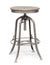 Height Adjustable Swivel Bar Stool with Oak Wood Top in Grey Finish (Industrial Style)
