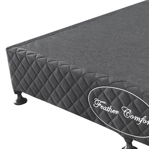 Mattress Base Ensemble | Double Size | Solid Wooden Slat | Charcoal with Removable Cover