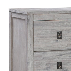 4-Piece Bedroom Suite in Queen Size White Ash Color - Bed, Bedside Table, Tallboy