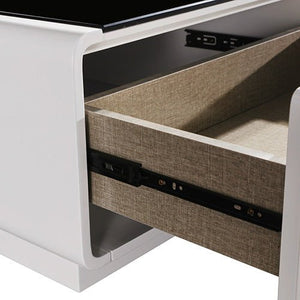 Black & White MDF Coffee Table - 2 Drawer Storage