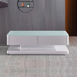 Modern Coffee Table With High Gloss White Finish