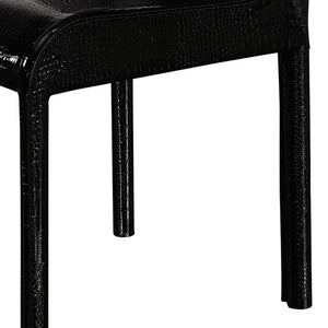 Black Leatherette With Medium High Backrest Dining Chair