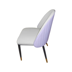 Set of 2 Dining Chairs in Purple with Premium Leatherette and Carbon Steel Frame for Firm Support