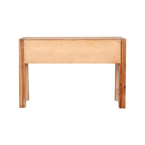 Solid Acacia Oak Coloured 2 Storage Drawer Wooden Hall Table