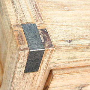 Solid Acacia Oak Coloured 2 Storage Drawer Wooden Hall Table