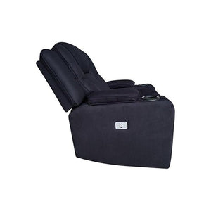 Rhino Black Fabric Electric Recliner Couch - Single Seater
