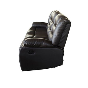 Brown 3 Seater Recliner Sofa With Faux Leather