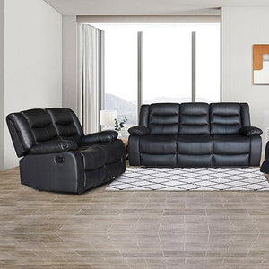 Black 3+2 Seater Recliner Sofa Lounge