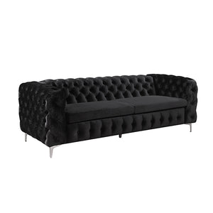 Black Velvet 3+2+1 Seater Sofa Lounge Set