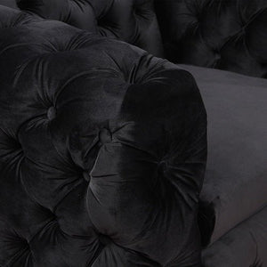 Black Velvet 3+2+1 Seater Sofa Lounge Set