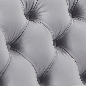 Grey Velvet 3+2+1 Seater Classic Button Tufted Sofa Lounge