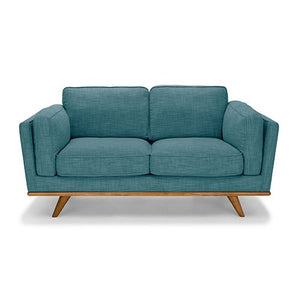 3+2 Seater Teal Fabric Sofa Lounge With Wooden Frame
