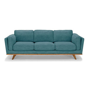 3+2 Seater Teal Fabric Sofa Lounge With Wooden Frame