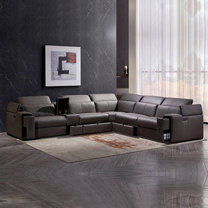 Square Corner Sofa Made From The Finest Genuine Leather - Electric Recliner