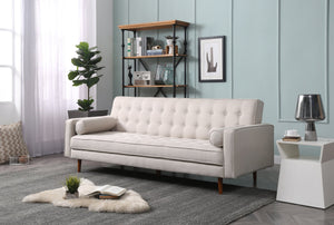 Beige 3 Seater Button Tufted Lounge