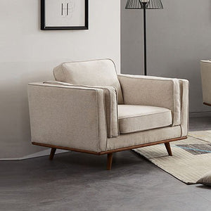 Beige Fabric Single Seater Armchair Sofa