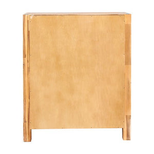 Solid Wooden Tallboy With 4 Storage Drawers - Oak Colour