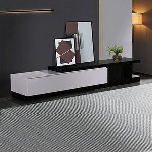 Black & White TV Cabinet With 2 Storage Drawers