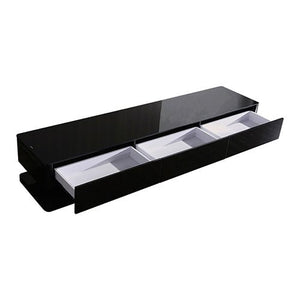 Black 3 Storage Drawer TV Cabinet
