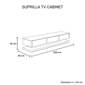 Black 3 Storage Drawer TV Cabinet