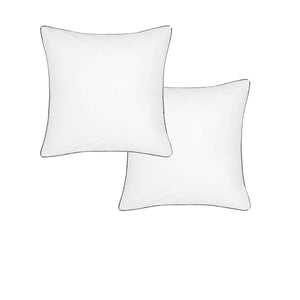 Accessorize White/Black Piped Hotel Deluxe Cotton European Pillowcases | Set of Two