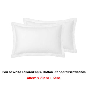 Accessorize Tailored Hotel Deluxe Cotton Pillowcases - White Pair