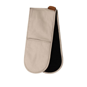 Sandstone & Black Cotton Double Oven Mitt Glove | J Elliot Home Selby
