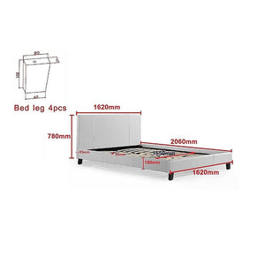 Queen PU Leather Bed Frame White