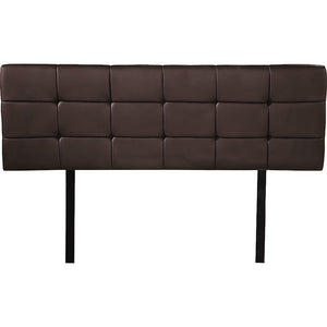 PU Leather Double Bed Deluxe Headboard Bedhead - Brown