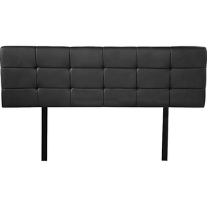 PU Leather Queen Bed Deluxe Headboard Bedhead - Black