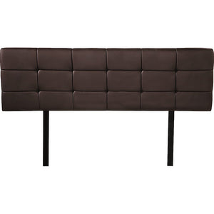 PU Leather Queen Bed Deluxe Headboard Bedhead - Brown
