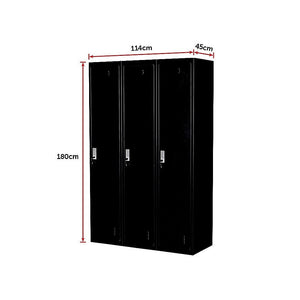 Three-Door Side by Side Office Gym Shed Storage Locker