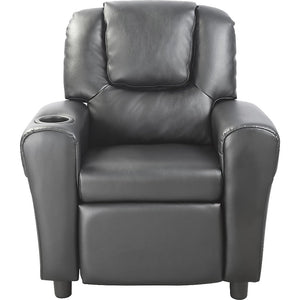 PU Leather Kids Recliner with Drink Holder