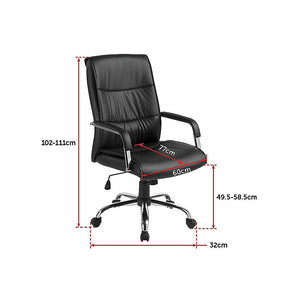 PU Leather Office Chair Executive Padded Black