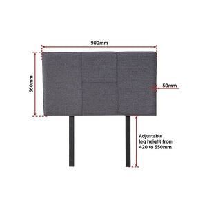 Linen Fabric Single Bed Headboard Bedhead - Grey