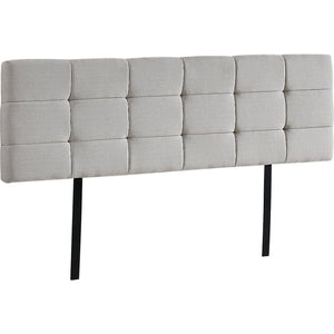 Linen Fabric King Bed Deluxe Headboard Bedhead - Beige