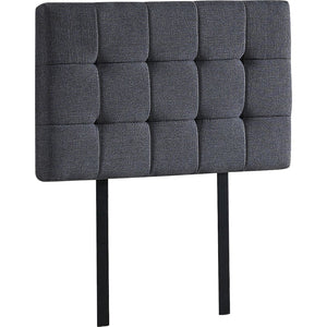 Linen Fabric Single Bed Deluxe Headboard Bedhead - Grey