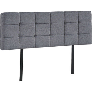 Linen Fabric Queen Bed Deluxe Headboard Bedhead - Grey