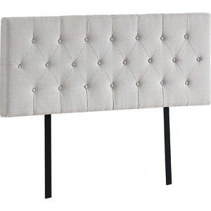 Linen Fabric Double Bed Deluxe Headboard Bedhead - Beige