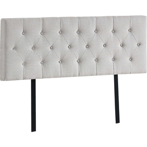 Linen Fabric Queen Bed Deluxe Headboard Bedhead - Beige